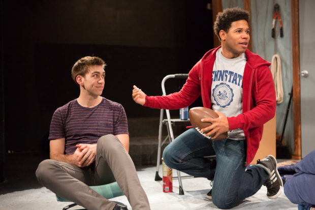 Evan Maltby and Deshawn Wyatt are featured in A Burial Place, directed by Joey Brenneman, at the Dorothy Streslin Theatre.