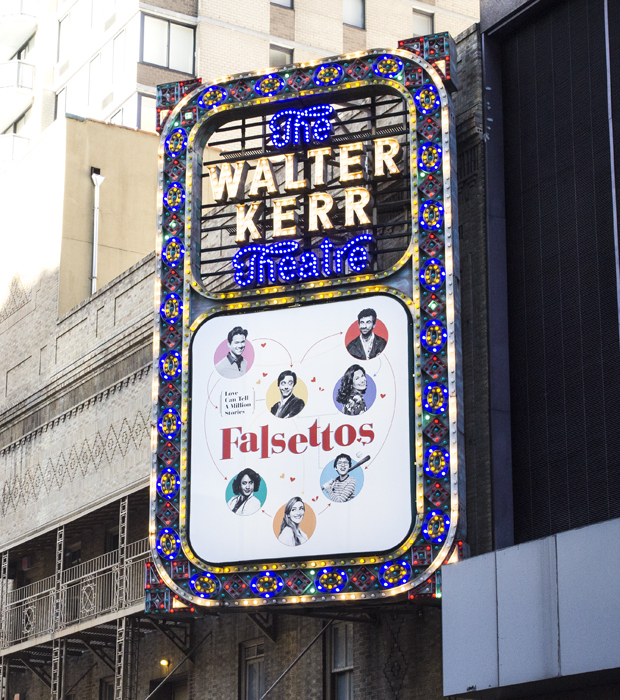 Falsettos is the current tenant at Broadway&#39;s Walter Kerr Theatre.