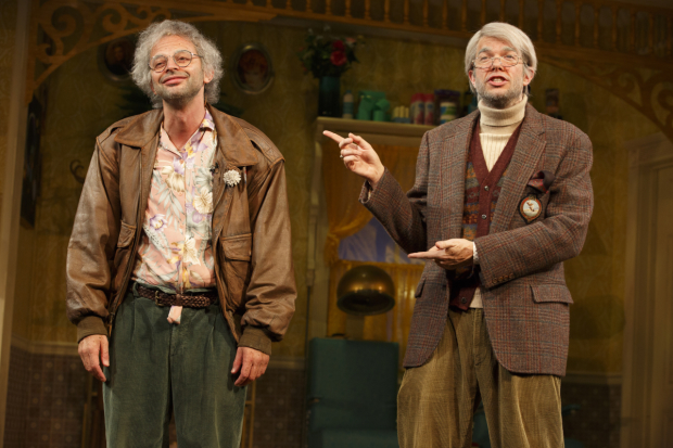 Nick Kroll and John Mulaney as Oh, Hello&#39;s Gil Faizon and George St. Geegland.