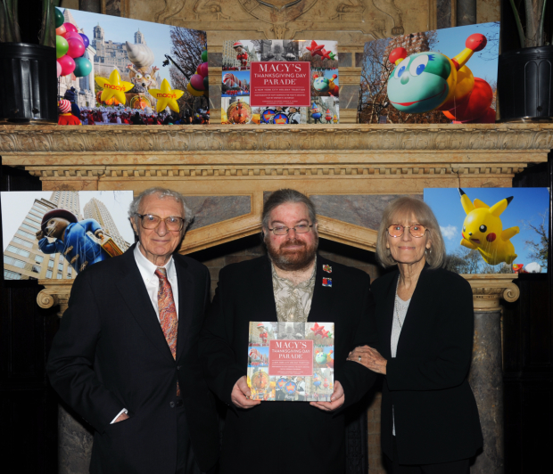Sheldon Harnick and Marjorie Harnick flank their son Matt Harnick, whose photography is included in the new book Macy&#39;s Thanksgiving Day Parade: A New York City Holiday Tradition.