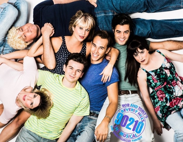 The ensemble of 90210! The Musical!, now running at Theatre 80.