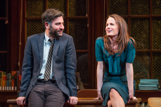Josh Radnor and Elizabeth Reaser star in Richard Greenberg&#39;s The Babylon Line, directed by Terry Kinney, at Lincoln center Theater&#39;s Mitzi E. Newhouse Theater.