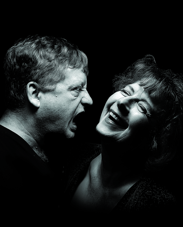 Steven Barkhimer and Paula Plum in a promotional photo for Lyric Stage Company&#39;s production of Who's Afraid of Virginia Woolf?