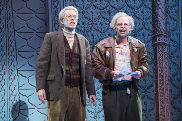 John Mulaney and Nick Kroll as their Oh, Hello characters Gil Faizon and George St. Geegland.