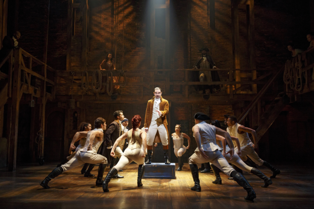 The new cast of Broadway&#39;s Hamilton, led by Javier Muñoz.