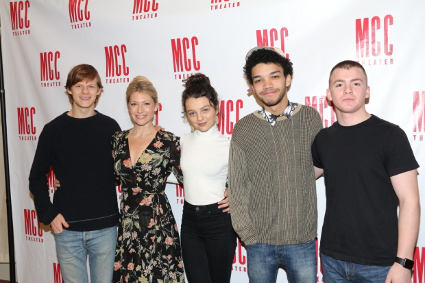 Yen stars Lucas Hedges, Ari Graynor, Stefania LaVie Owen, and Justice Smith, with understudy Jack DiFalco.
