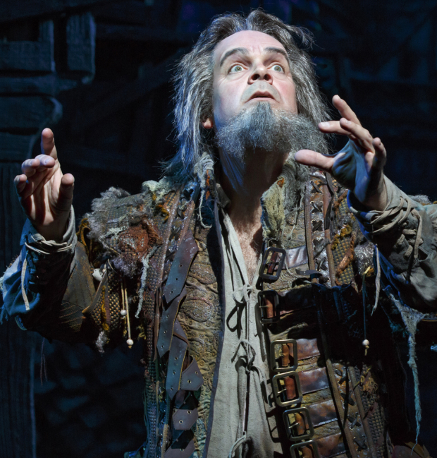 Brad Oscar as Nostradamus in Broadway&#39;s Something Rotten! at the St. James Theatre.
