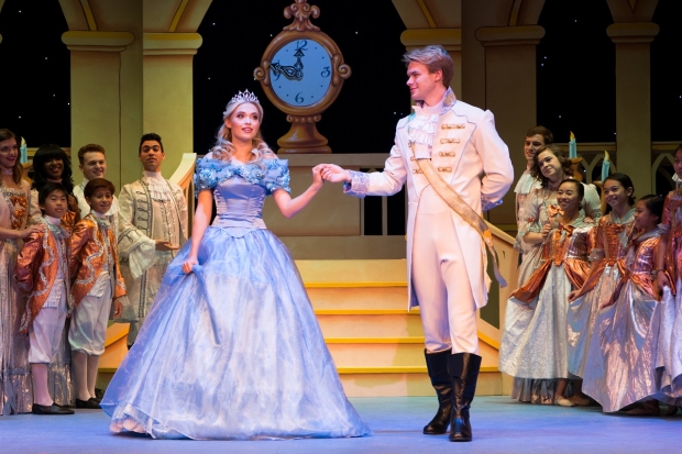 Lauren Tylor and Kenton Duty in A Cinderella Christmas, directed by Bonnie Lythgoe, at Pasadena Playhouse.