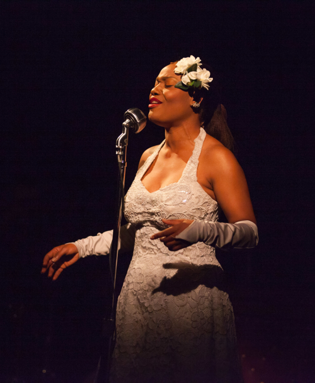 Caption: Deidrie Henry stars as Billie Holiday in Lady Day at Emerson's Bar and Grill, directed by Bill Fennelly, at Actors Theatre of Louisville.