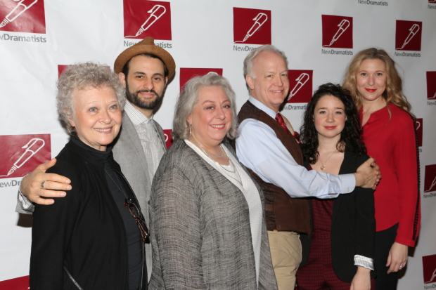 The stars of The Humans: Lauren Klein, Arian Moayed, Jayne Houdyshell, Reed Birney, Sarah Steele, and Cassie Beck.