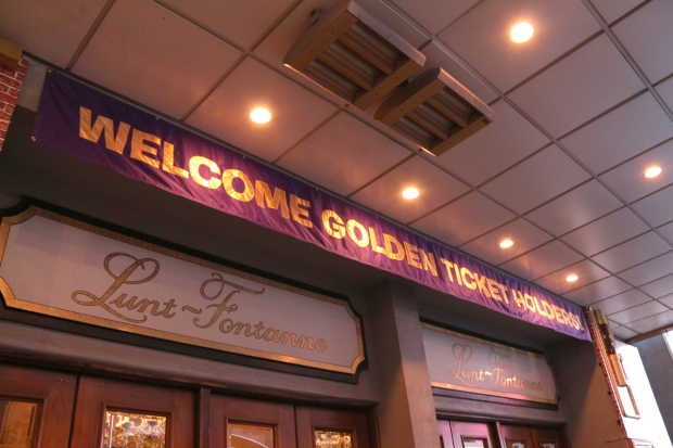 Golden Ticket-holders are welcomed to the Lunt-Fontanne Theatre.