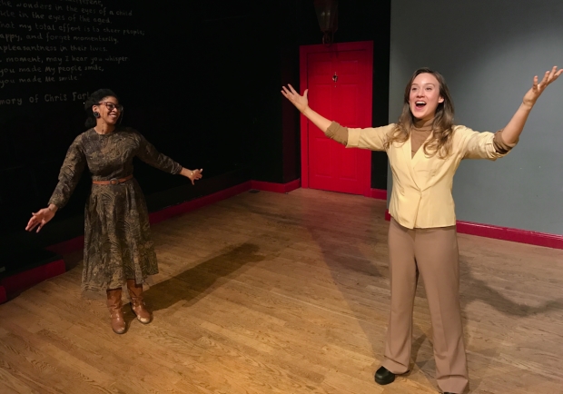 Maya Jackson and Alesandra Nahodil in Augie Praley&#39;s new play Looking Back, It May Not Have Been Ridgefield High&#39;s Best Production of Our Town, directed by Isaac Klein, at the Peoples Improv Theater.