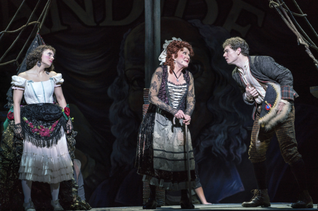 Candide stars Meghan Picerno as Cunegonde, Linda Lavin as the Old Lady, and Jay Armstrong Johnson in the title role.