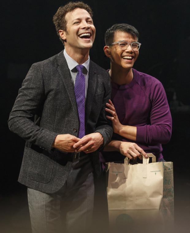 Justin Guarini and Telly Leung in Broadway&#39;s In Transit.