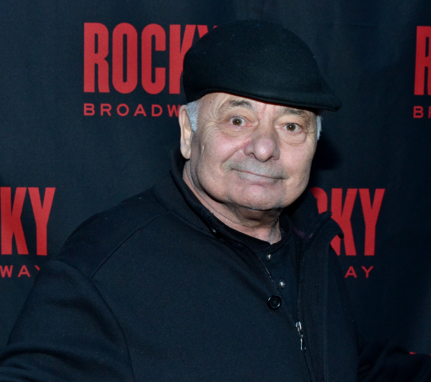 Burt Young poses for a photo at the opening of Rocky the musical.
