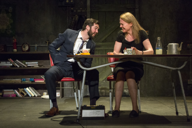 Pato (Marty Rea) charms Maureen (Aisling O&#39;Sullivan) in The Beauty Queen of Leenane.