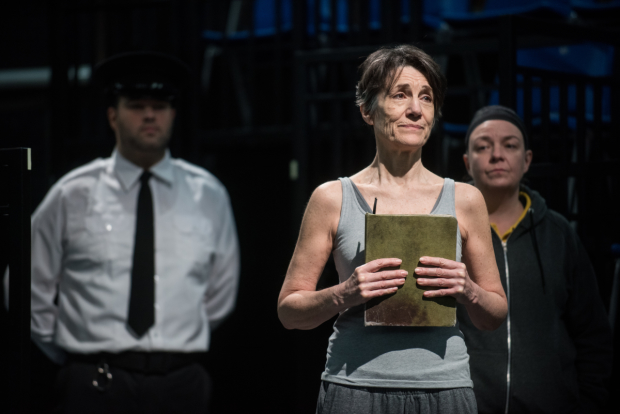 Harriet Walter stars as Prospero in William Shakespeare&#39;s The Tempest, directed by Phyllida Lloyd, for Donmar Warehouse at St. Ann&#39;s Warehouse.