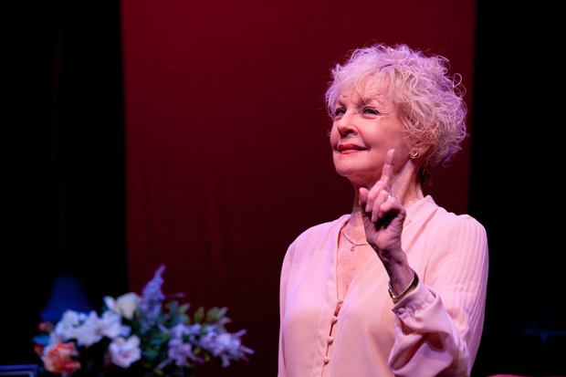 Penny Fuller as Virginia in 13 Things About Ed Carpolotti, written and directed by Barry Kleinbort, at the Broad Stage.