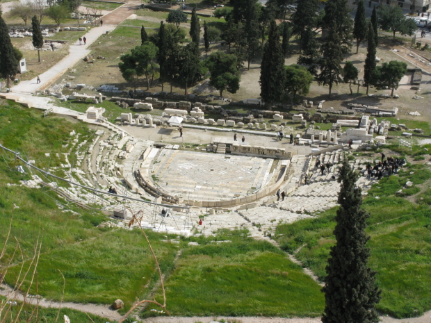 Some of Aristophanes plays were performed at the Theater of Dionysus, in Athens. The theater is believed to have provided seating for about 10,000 audience members.