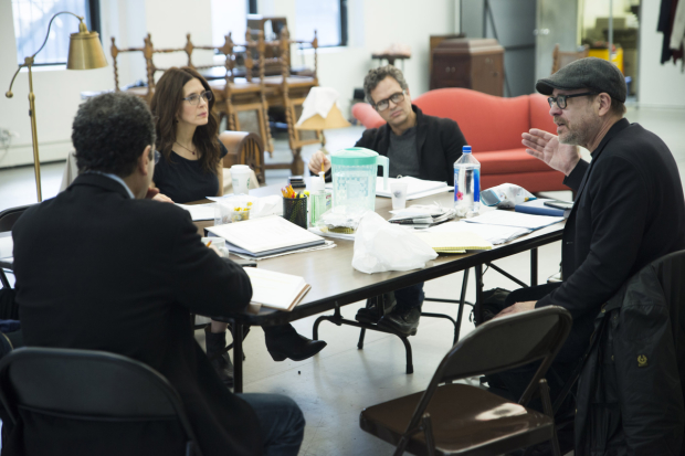 Tony Shalhoub, Jessica Hecht, and Mark Ruffalo star in The Price, directed by Terry Kinney (right) at Roundabout Theatre Company.