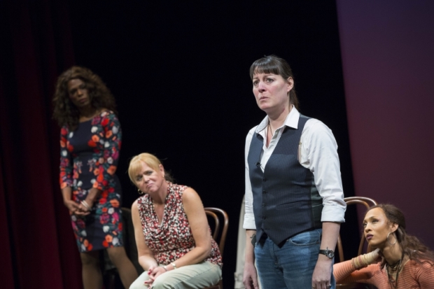 The cast of Trans Scripts, Part I: The Women, directed by Jo Bonney, at the American Repertory Theater. 
