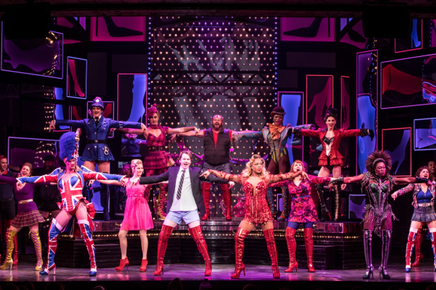 The company of Broadway&#39;s Kinky Boots performs the show&#39;s final number.