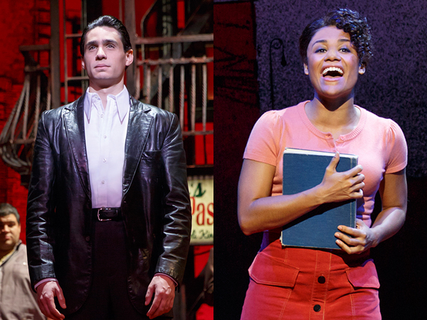 Bobby Conte Thornton and Ariana DeBose as high school sweethearts Calogero and Jane in A Bronx Tale.