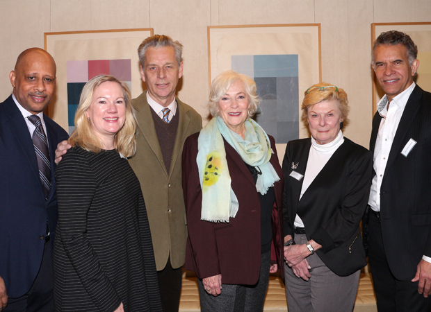 Ruben Santiago-Hudson, Kathleen Marshall, Michael Ritchie, Betty Buckley, Nelle Nugent, and Brian Stokes Mitchell attend the Theatre Forward Broadway Roundtable at UBS.