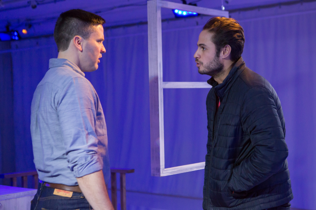 Christopher (Brian Gligor) confronts Bryan (Marc Sinoway) in Boys of a Certain Age.