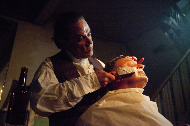 Sweeney Todd&#39;s Jeremy Secomb and Duncan Smith in a scene from the production.