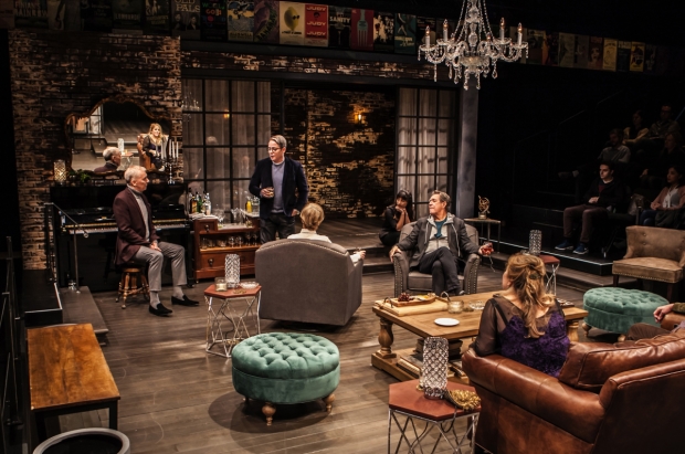 John Epperson, Matthew Broderick, Jill Eikenberry, Annapurna Sriram, Larry Pine, and Claudia Shear star in Wallace Shawn&#39;s Evening at the Talk House, directed by Scott Elliott, for the New Group at the Pershing Square Signature Center.