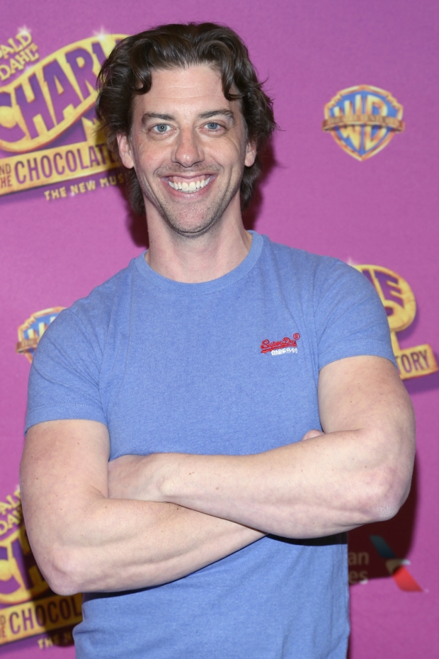 Christian Borle smiles for the press as he gets ready to play Willy Wonka in Charlie and the Chocolate Factory.