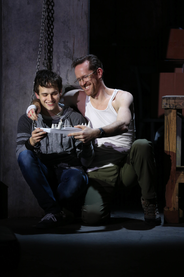 Brandon Flynn plays Luke, and Jeffry Denman plays Michael in Kid Victory at the Vineyard Theatre.