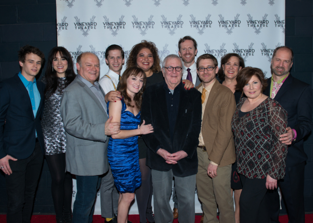 The company of Kid Victory on opening night at Vineyard Theatre.