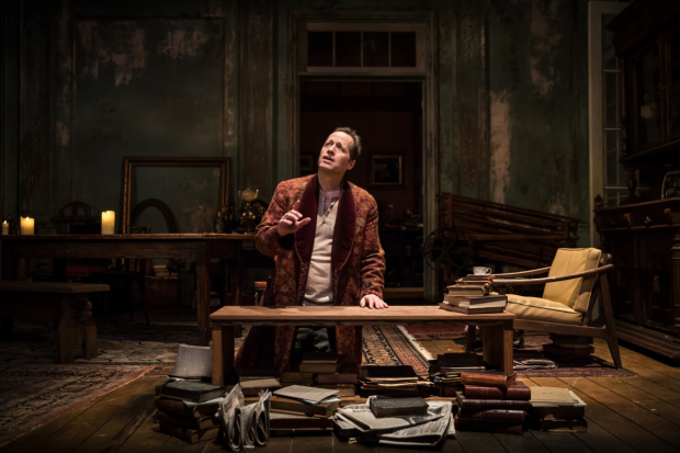 Tim Hopper as Vanya in the Chicago premiere of Annie Baker's adaptation of Anton Chekhov's Uncle Vanya, directed by Robert Falls, at the Goodman Theatre.