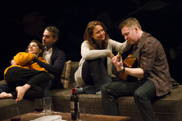 Marisa Tomei, Omar Metwally, Robin Weigert, and Brian Hutchison share the stage.