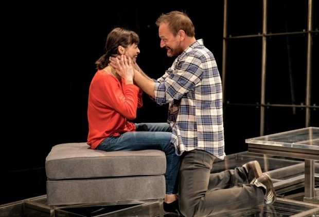 Charin Alvarez and Mark L. Montgomery in Theresa Rebeck&#39;s The Scene, directed by Kimberly Senior, at Writers&#39; Theatre.