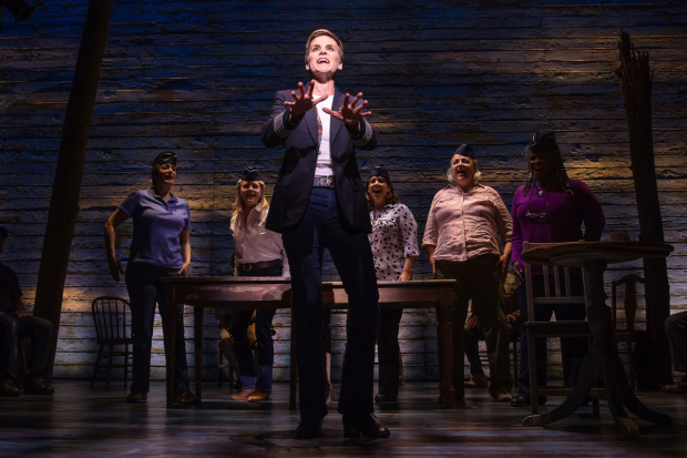 Irene Sankoff and David Hein&#39;s Come From Away, directed by Christopher Ashley, plays Broadway&#39;s Gerald Schoenfeld Theatre.]