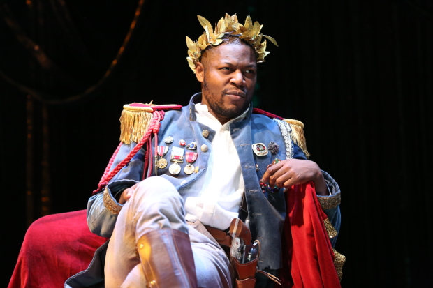Obi Abili stars in the title role of Eugene O&#39;Neill&#39;s The Emperor Jones, directed by Ciarán O&#39;Reilly, at Irish Repertory Theatre.