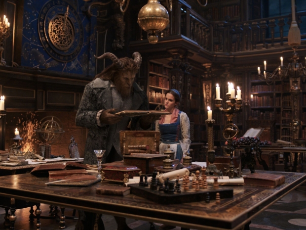 A promotional image from Disney&#39;s live-action Beauty and the Beast starring Dan Stevens and Emma Watson.