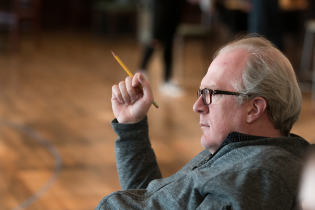 Pulitzer Prize and Tony Award winning playwright Tracy Letts&#39; looks on during rehearsals for the world premiere production of Linda Vista.
