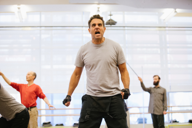 Bobby Cannavale rehearses for The Hairy Ape, directed by Richard Jones at Park Avenue Armory.