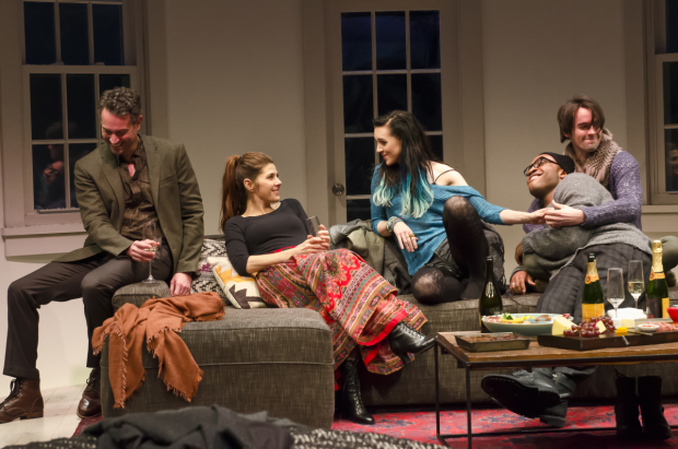 Omar Metwally, Marisa Tomei, Lena Hall, Austin Smith, and David McElwee star in How to Transcend a Happy Marriage.
