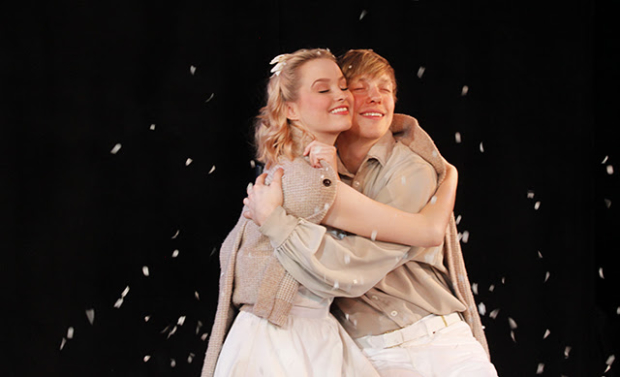 Madison Claire Parks and Andrew Polec in The Fantasticks off-Broadway.