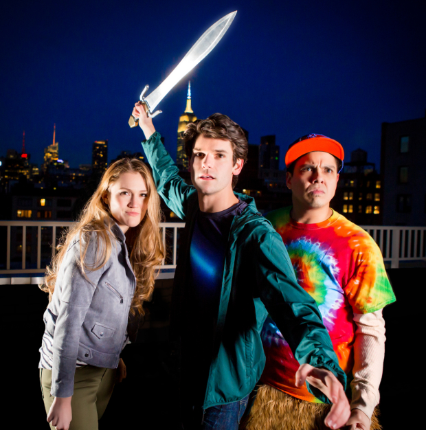 Kristin Stokes stars as Annabeth, Chris McCarrell as Percy and Geroge Salazar as Grover in The Lightning Thief: The Percy Jackson Musical, directed by Stephen Brackett.