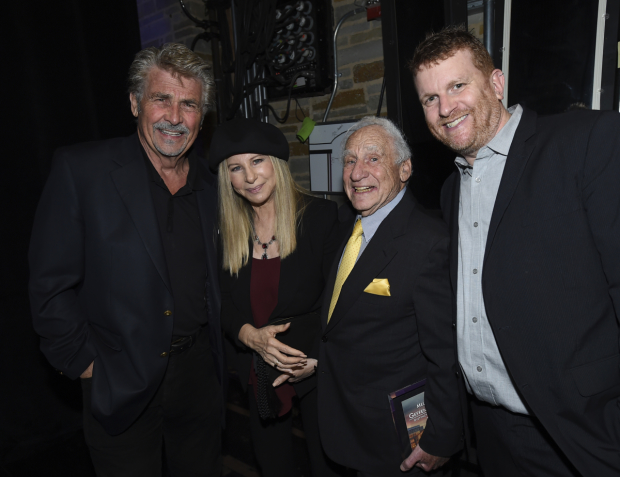 James Brolin, Barbra Streisand, Mel Brooks, and Gil Cates Jr. at the Backstage at the Geffen gala.