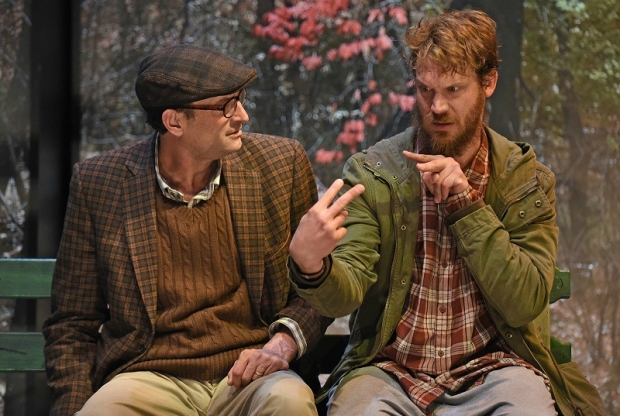 Troy Kotsur and Russell Harvard in Deaf West&#39;s production of At Home at the Zoo, directed by Coy Middlebrook, at the Wallis Annenberg Center for the Performing Arts.