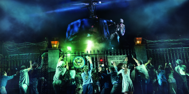 A helicopter stars in the Broadway revival of Miss Saigon, directed by Laurence Connor, at the Broadway Theatre.
