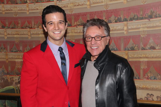 Mark Ballas with the real Frankie Valli during his time leading the Broadway cast of Jersey Boys.