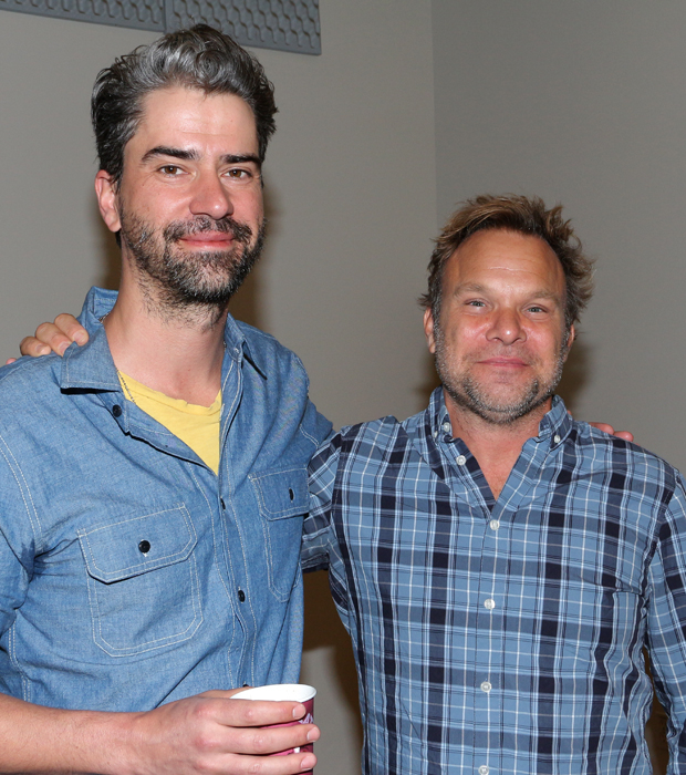 Hamish Linklater takes a photo with his leading man, two-time Tony winner Norbert Leo Butz.
